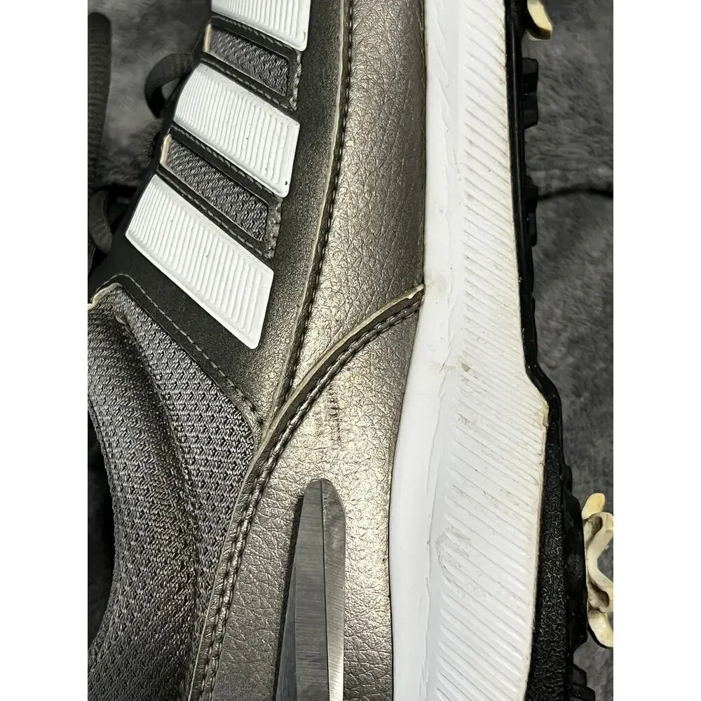 Mens 11.5 Adidas Tech Response 2.0 Gray White Lace Up Golf Shoe Soft Spikes